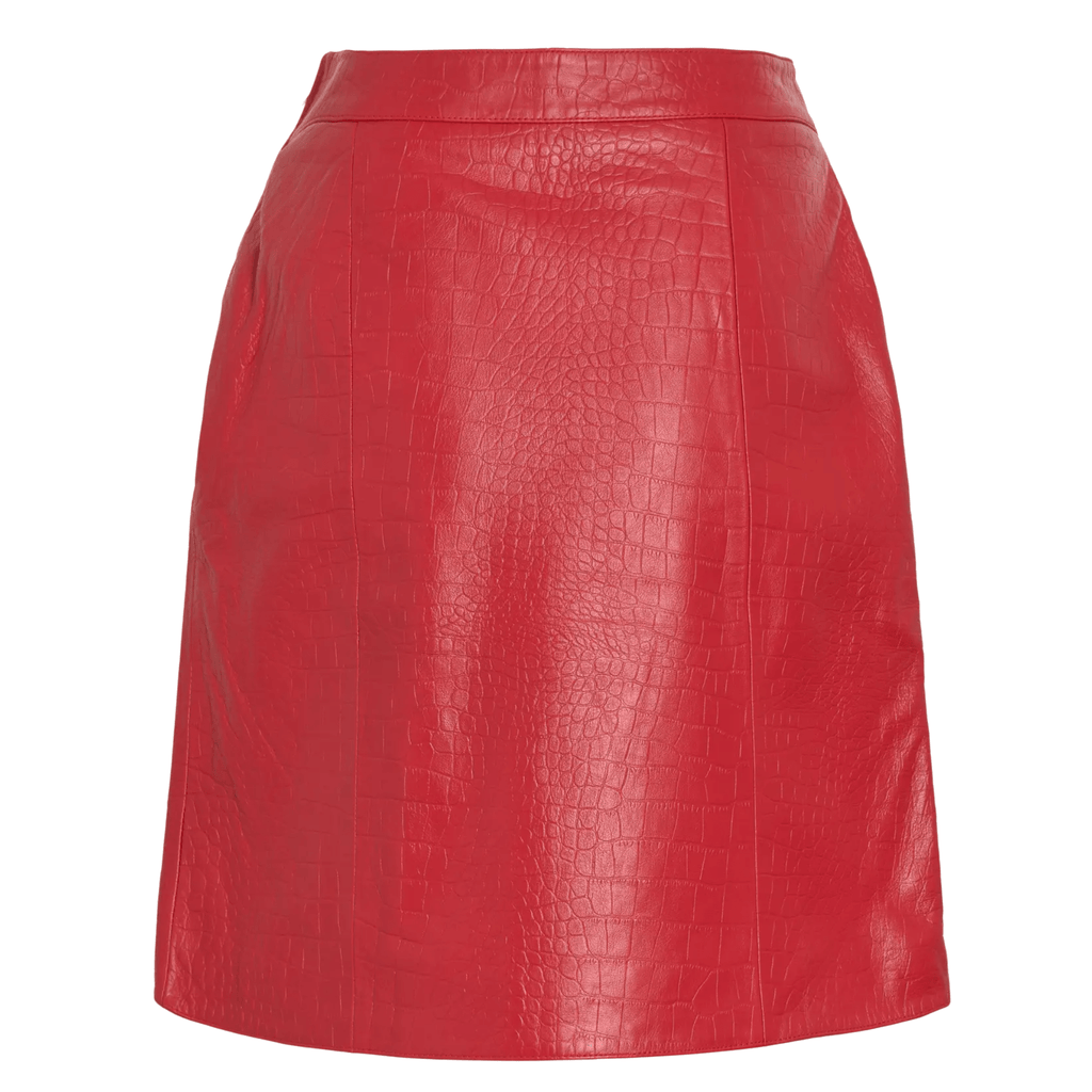 Rouge Edit Leren Rok Rood
